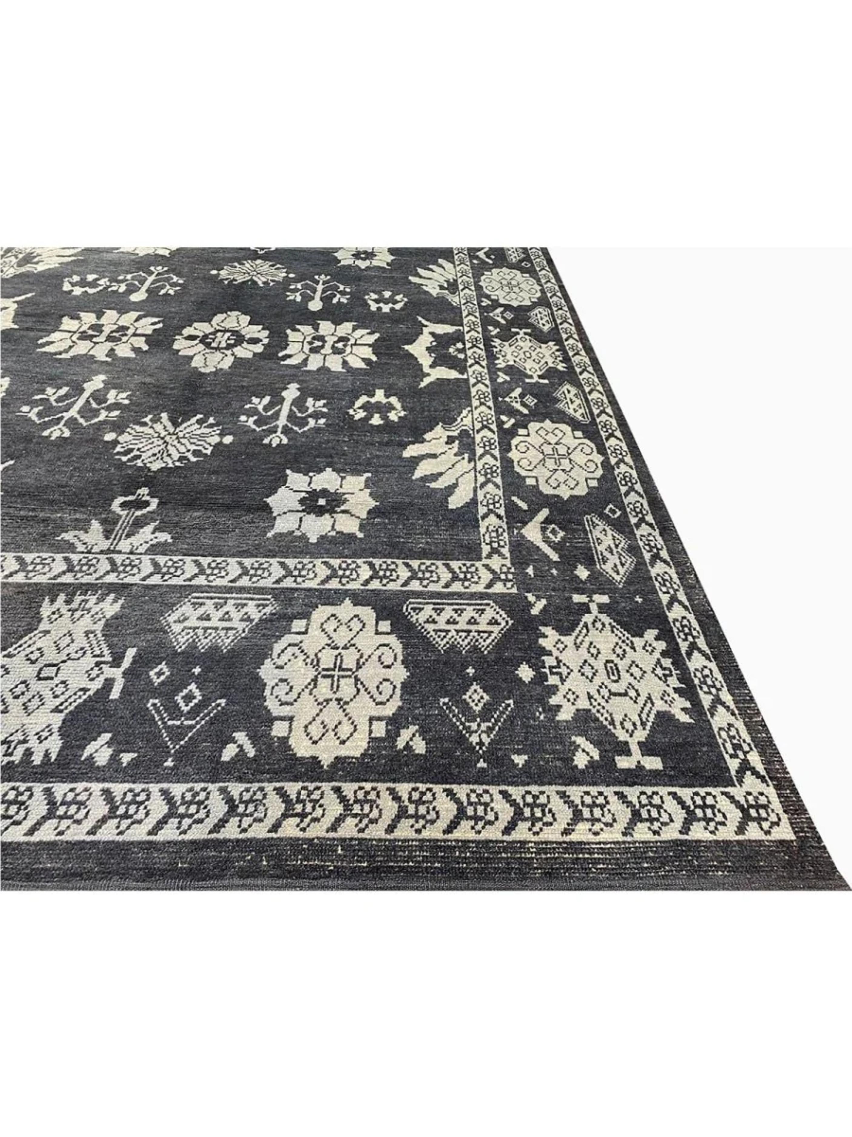 10x14 Hand-Knotted Turkish Oushak Area Rug (Türkisch) im Angebot