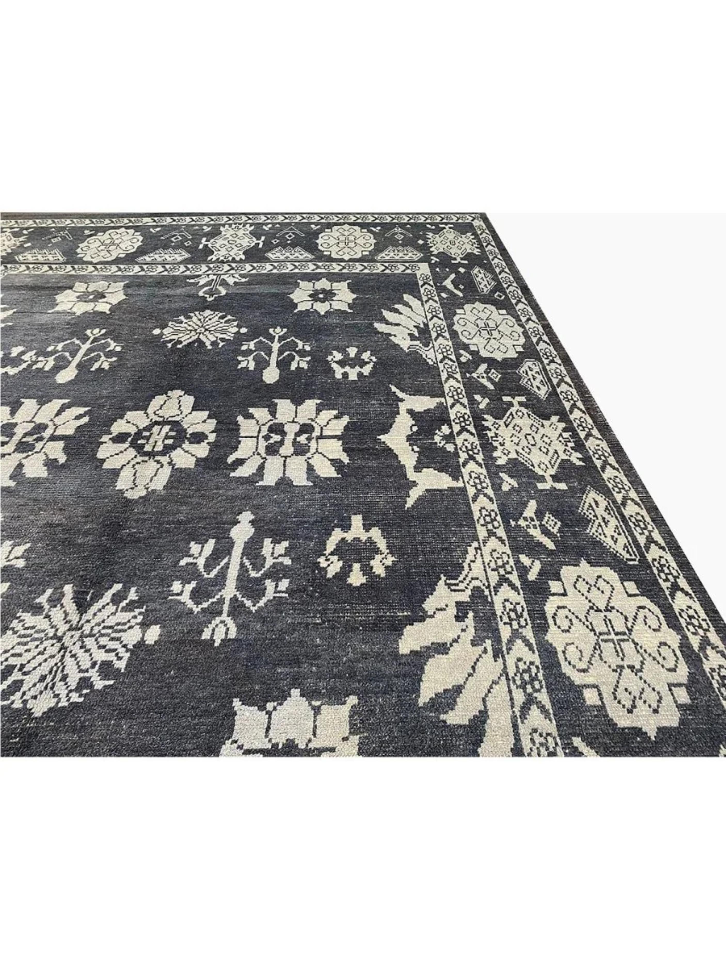 10x14 Hand-Knotted Turkish Oushak Area Rug im Zustand „Neu“ im Angebot in Dallas, TX