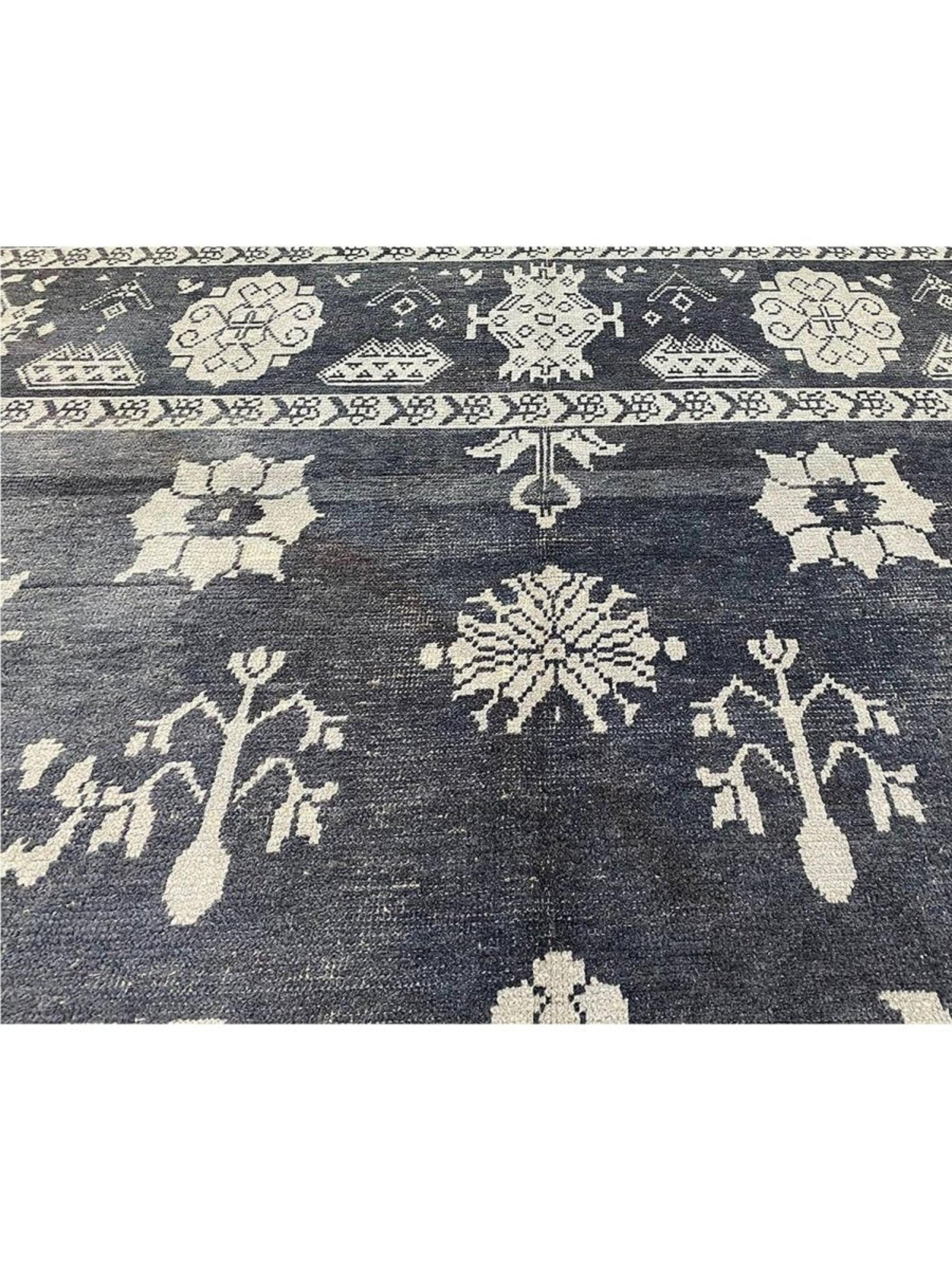 10x14 Hand-Knotted Turkish Oushak Area Rug im Angebot 1