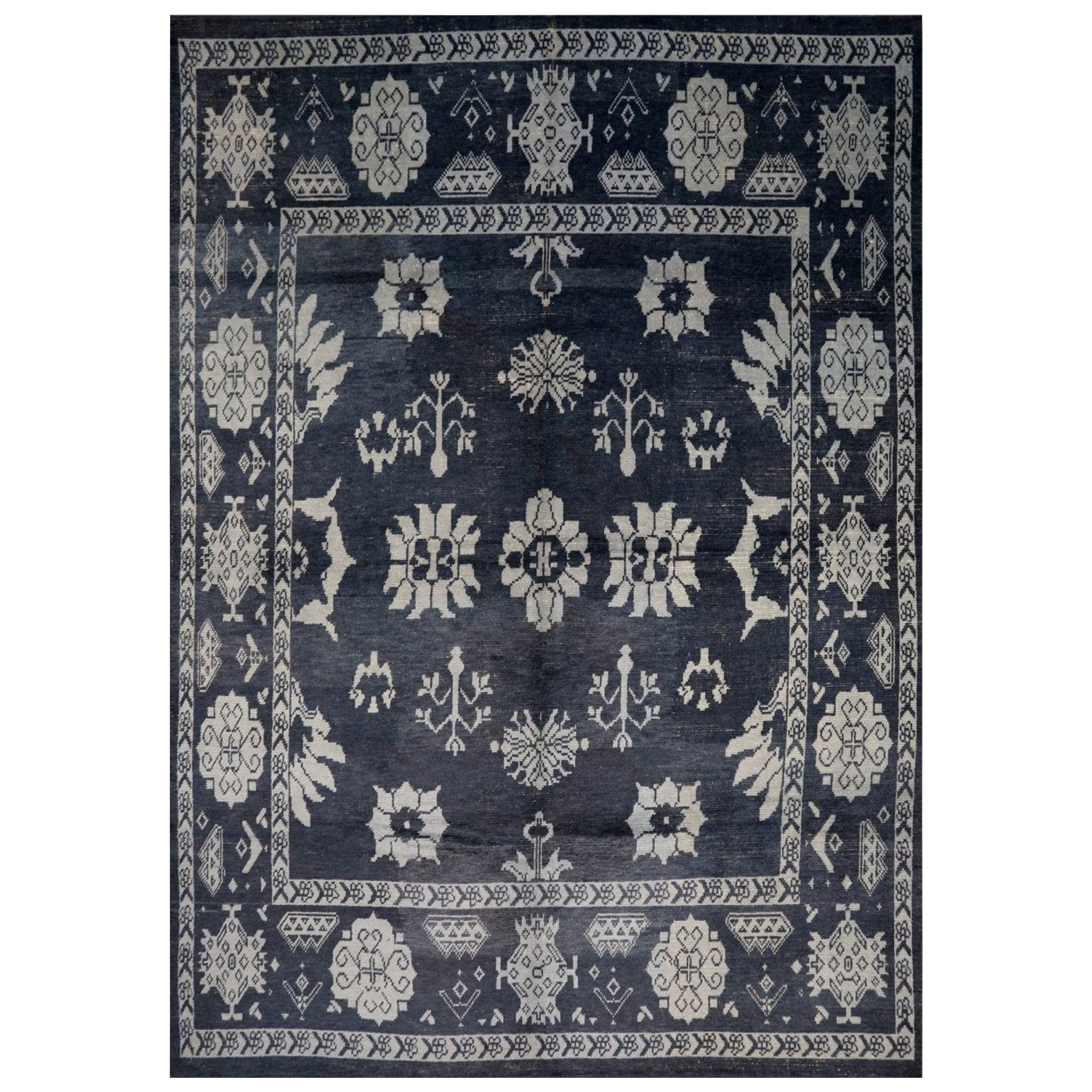 10x14 Hand-Knotted Turkish Oushak Area Rug im Angebot