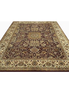 10x14 Handwoven Agra Indian Wool Rug with Intricate Floral and Geometric Motifs
