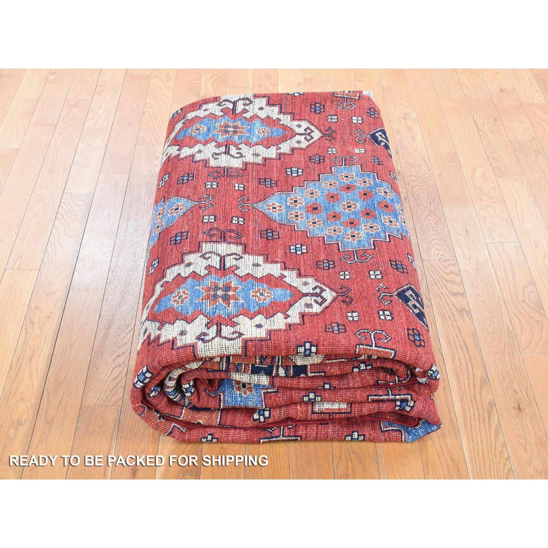10'x14' kaiserlich roter, afghanischer Ersari, handgeknüpfter orientalischer Teppich aus reiner Wolle im Angebot 3