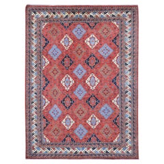 10'x14' Imperial Red, Afghan Ersari, Pure Wool Hand Knotted Oriental Rug