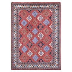 10'x14' Imperial Red, Afghan Ersari, Pure Wool Hand Knotted Oriental Rug