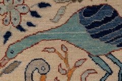 10x14 Ivory Colorful Birds And Peacocks Garden Hand Knotted Wool Rug ( JC-7418 )
