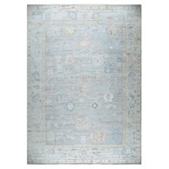 10x14 Marfil Anudada a Mano Seda Desteñida Tonos Florales Alfombra Clásica Tradicional