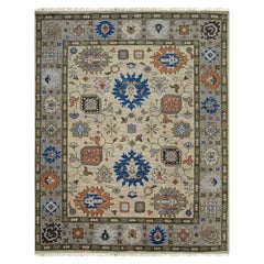 10x14 Ivory Hand-Knotted Wool Floral Symphony Classic Traditional Carpet Rug