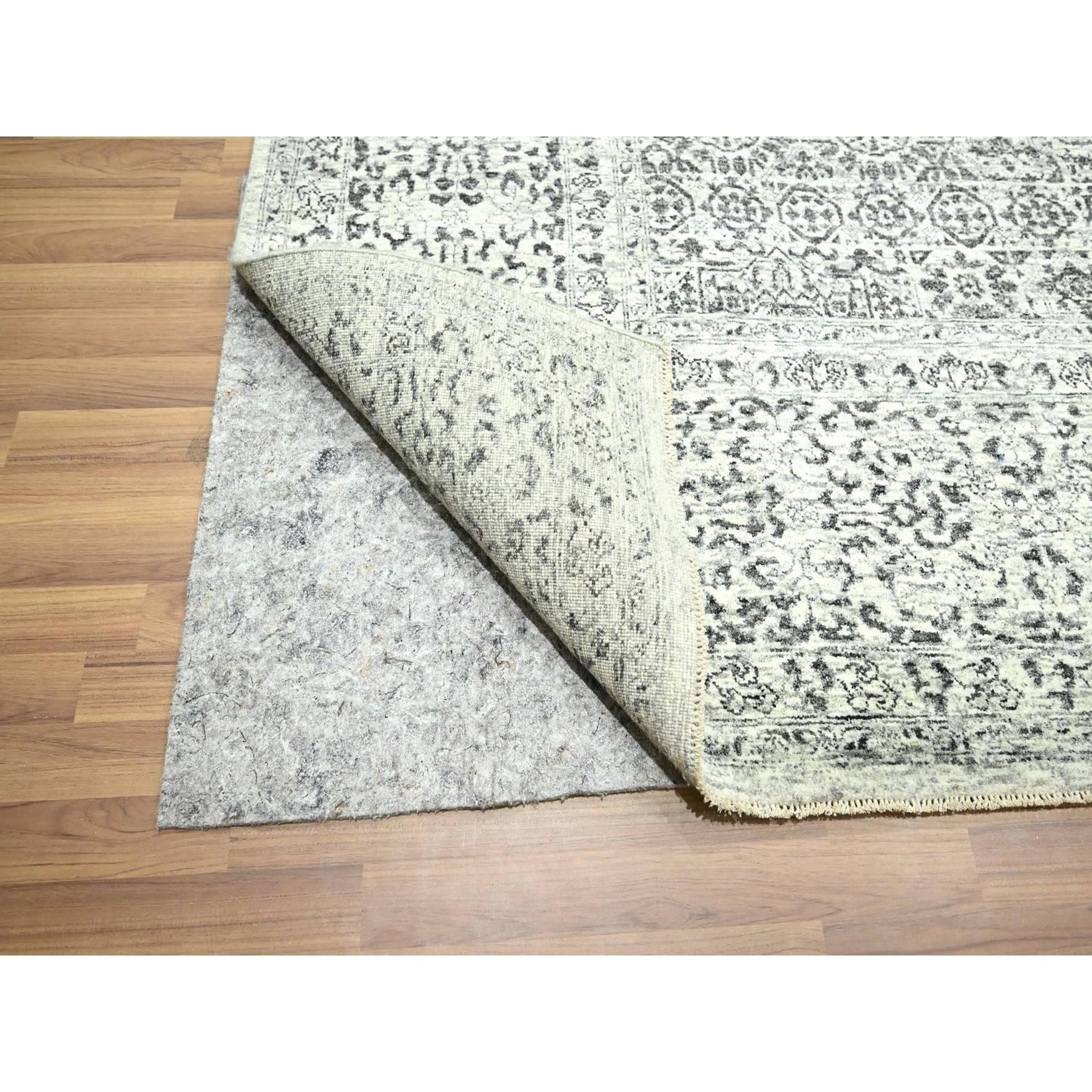 Indien 10'x14' Ivory Pre Historic Influence Mamluk Design Hand Knots Rugs Pure Wool en vente