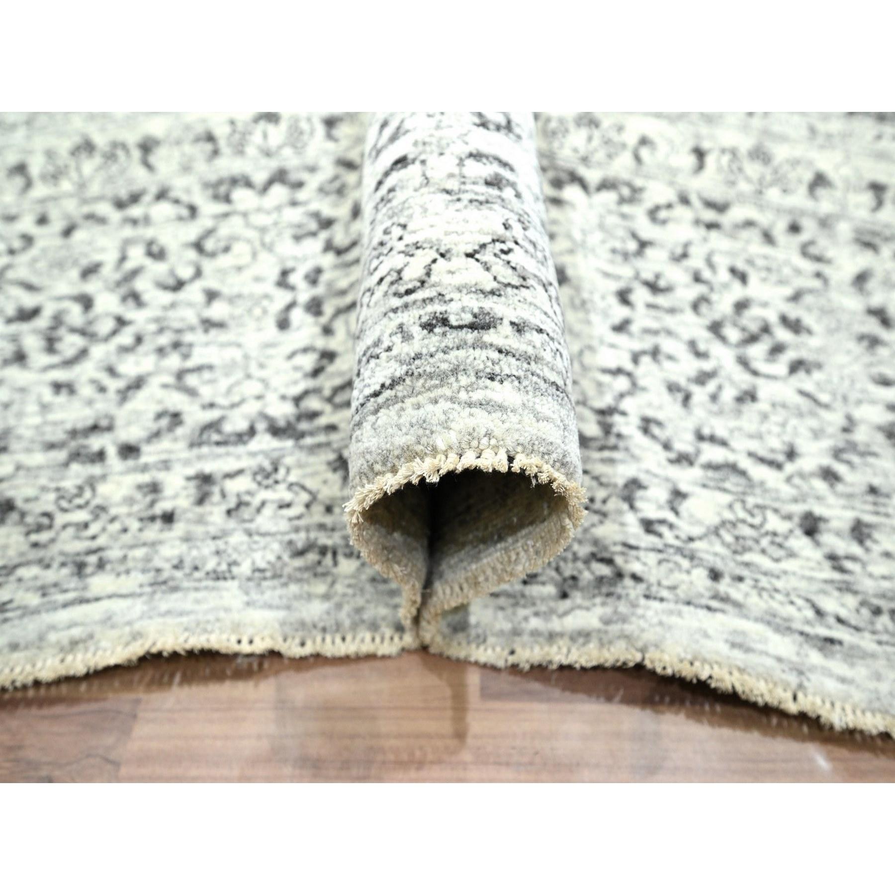 Noué à la main 10'x14' Ivory Pre Historic Influence Mamluk Design Hand Knots Rugs Pure Wool en vente