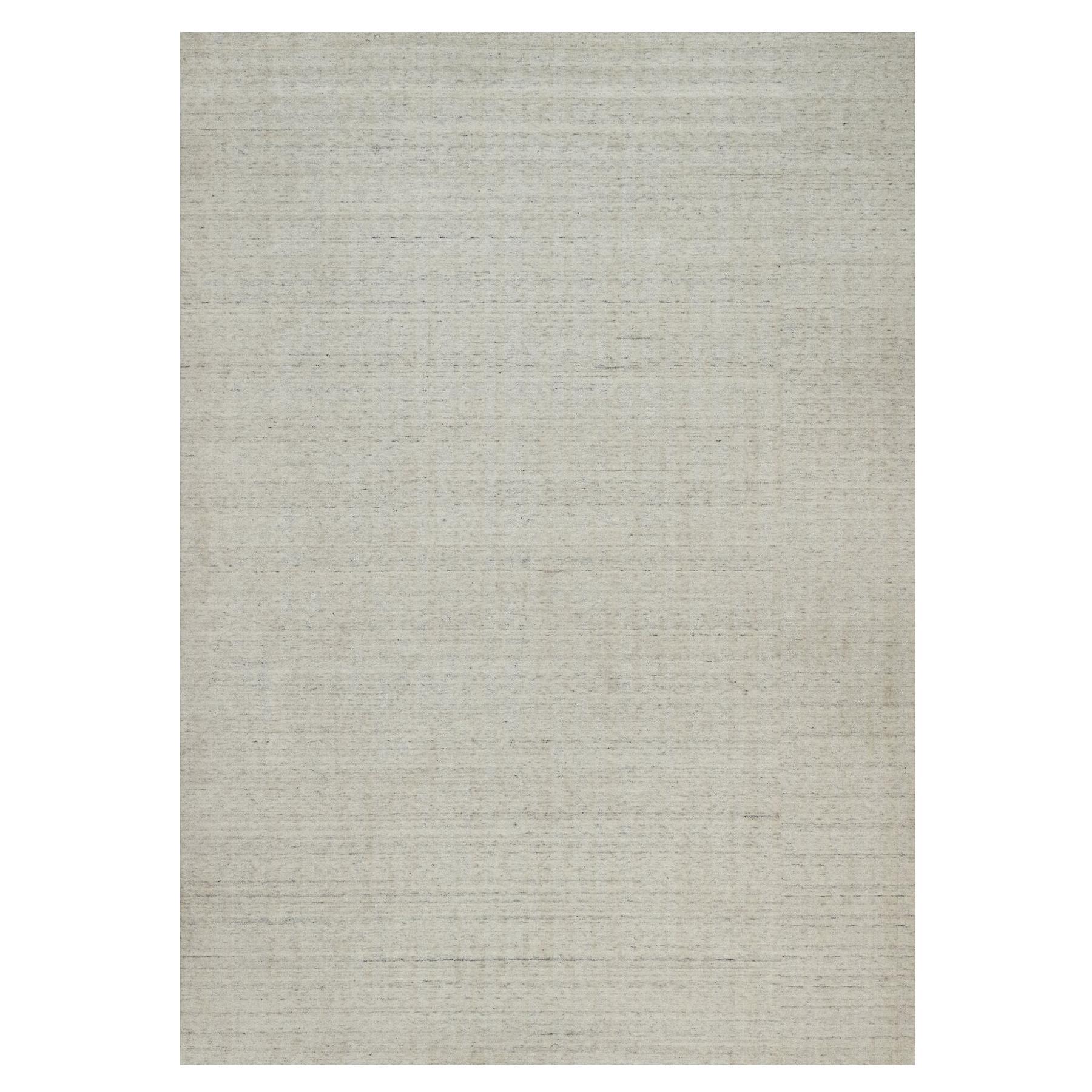 10
x14
Elfenbein ungefärbt natürliche Wolle vertikale Streifen Design handgewobener Teppich