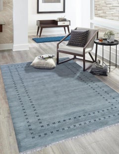 10x14 Jasmine Alluring Gray Solid Open Geometric Modern Handmade Wool Carpet Rug