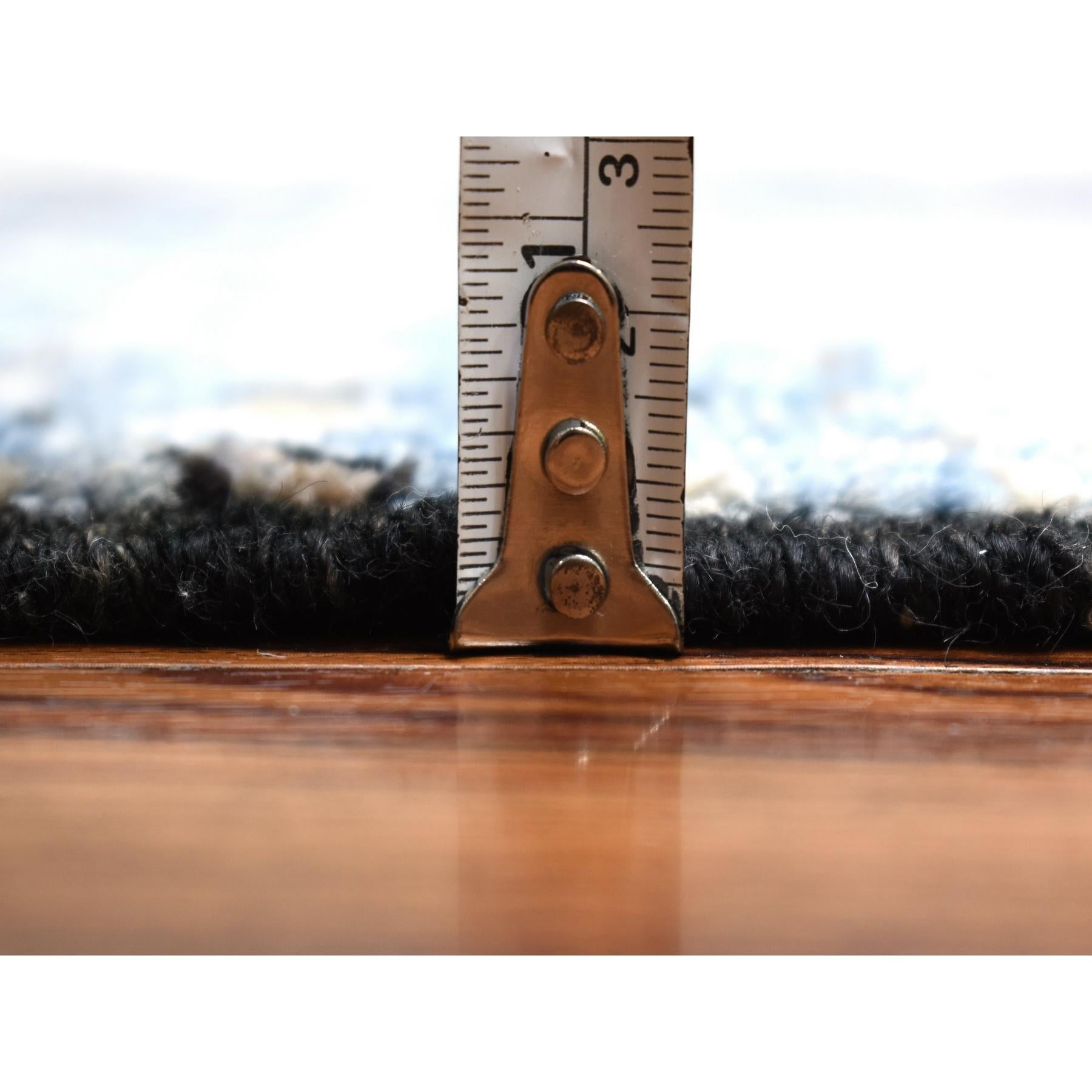 10'x14' Kashkuli Gabbeh Soft Vibrant Wool Hand Knotted Black Oriental Rug im Angebot 3