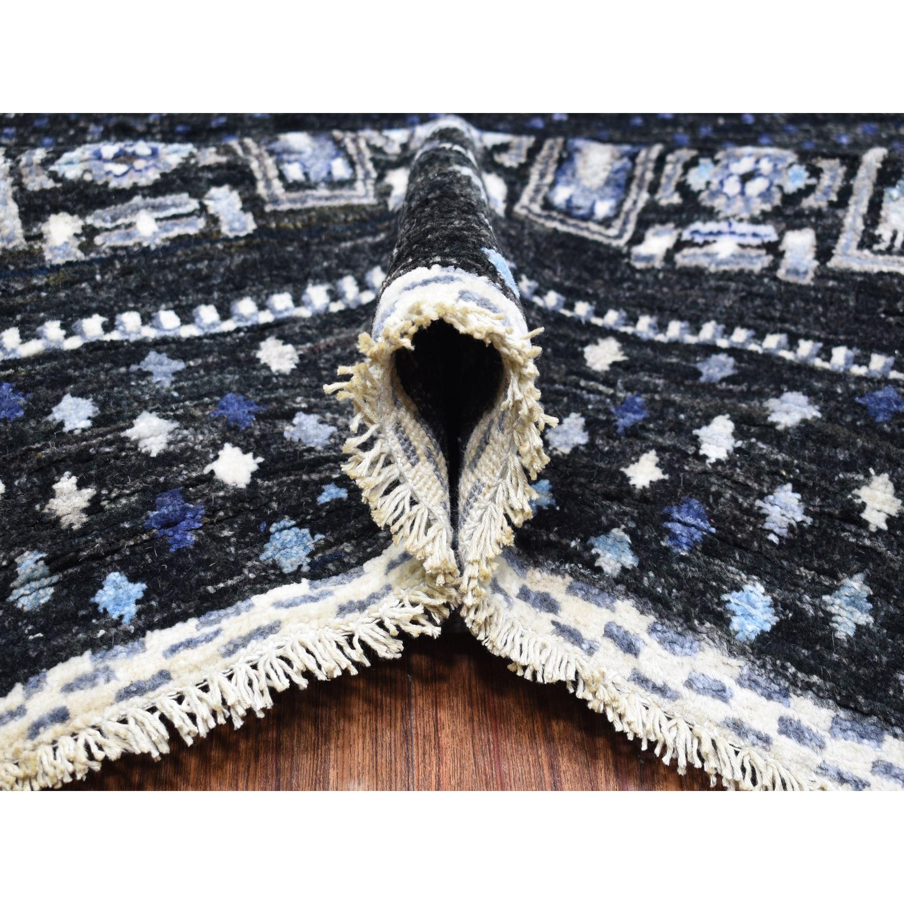 10'x14' Kashkuli Gabbeh Soft Vibrant Wool Hand Knotted Black Oriental Rug im Zustand „Neu“ im Angebot in Carlstadt, NJ