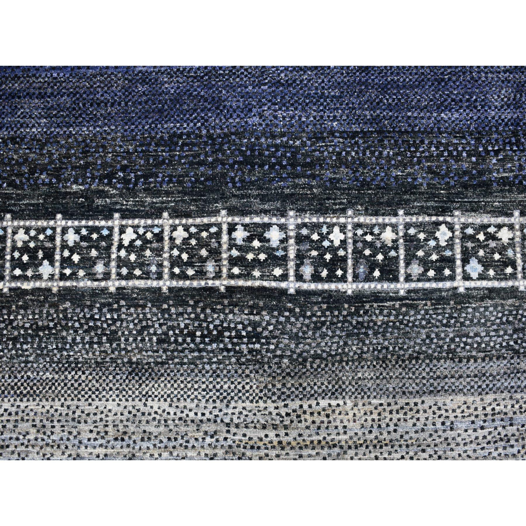 10'x14' Kashkuli Gabbeh Weicher vibrierender Wolle Handgeknüpft Schwarzer Orientteppich im Angebot 3