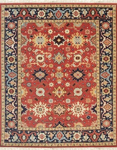 10x14 Kira Zinnia Coral Geometric Modern Hand Knotted Wool Carpet Rug