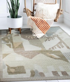 10x14 Multicolor Hand-Knotted Wool Abstracted Landscape Tribal Modern Carpet Rug