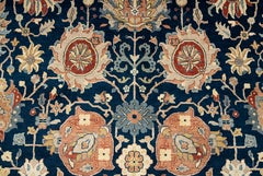 10x14 Navy Ivory Rust Wool Traditional Persian Rug ( 13573)