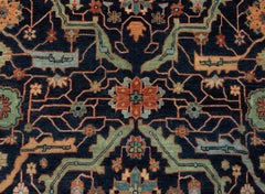 10x14 Navy Red Retro Mahal Hand Knotted Persian Rug ( G-13004)