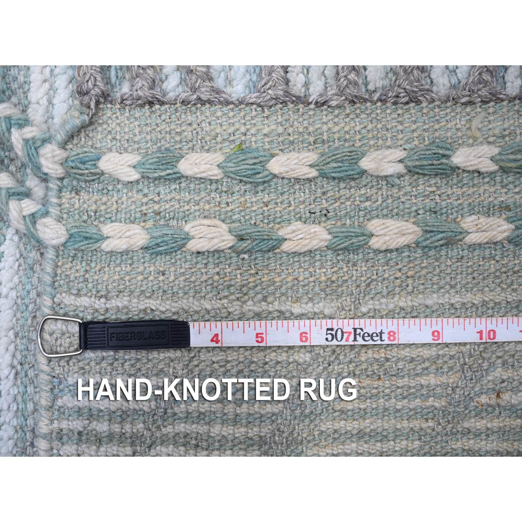 10'x14' Bleu poudré Marocain Tissé Zig Zag Design Rugs Orientaux Noués à la Main en vente 3