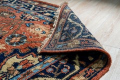 10x14 Red Hand-Knotted Wool Linked Rosettes Geometric Modern Carpet Rug