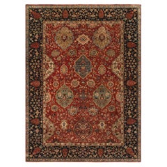 10x14 Red Navy Vintage Persian Hand Knotted Wool Rug ( G-13049)