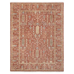 10x14 Red Rust Hand Knotted Turkish Wool Rug ( G-13431)