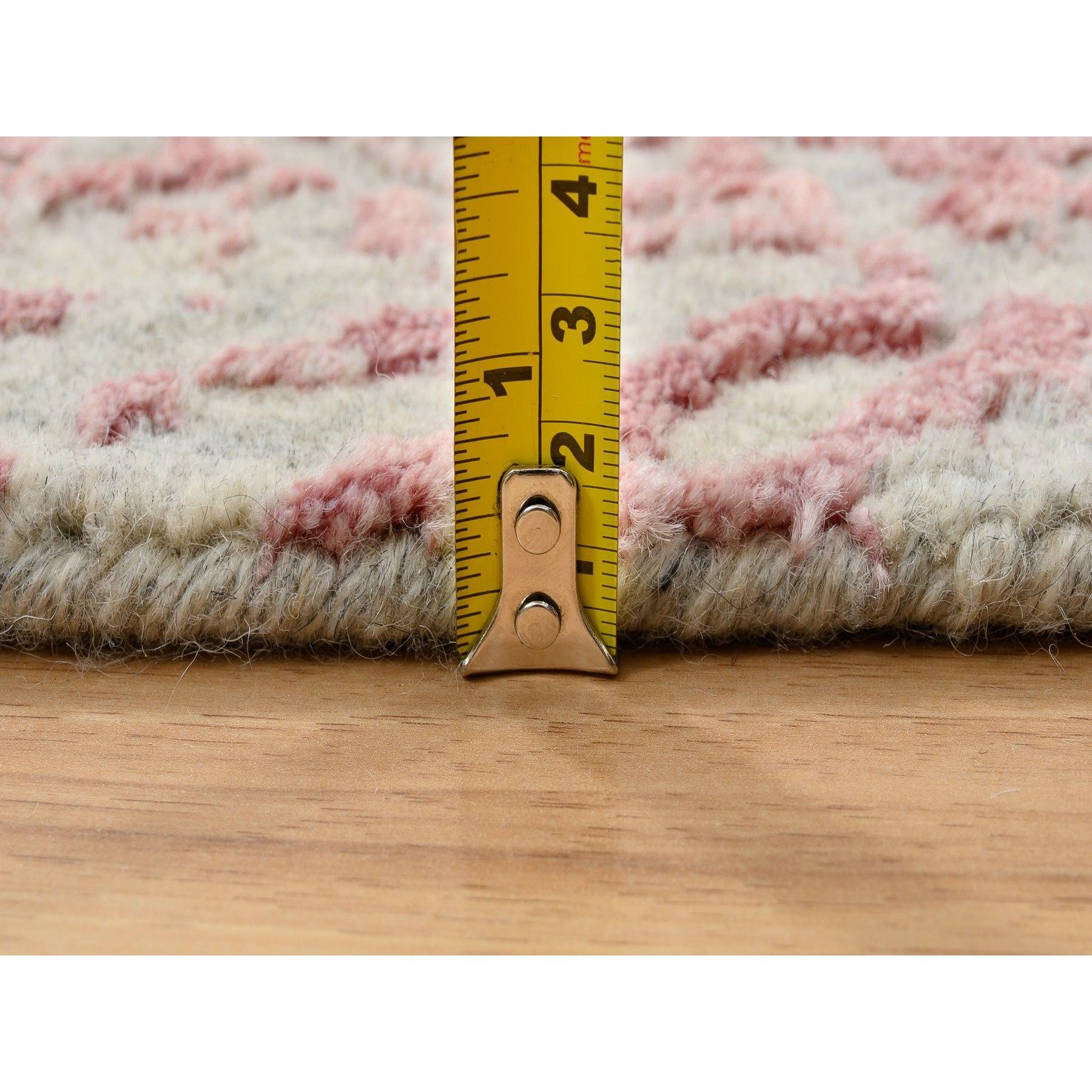 10'x14' Rose Pink, All Over Design Wool and Art Silk, Jacquard Hand Loomed Rug For Sale 4