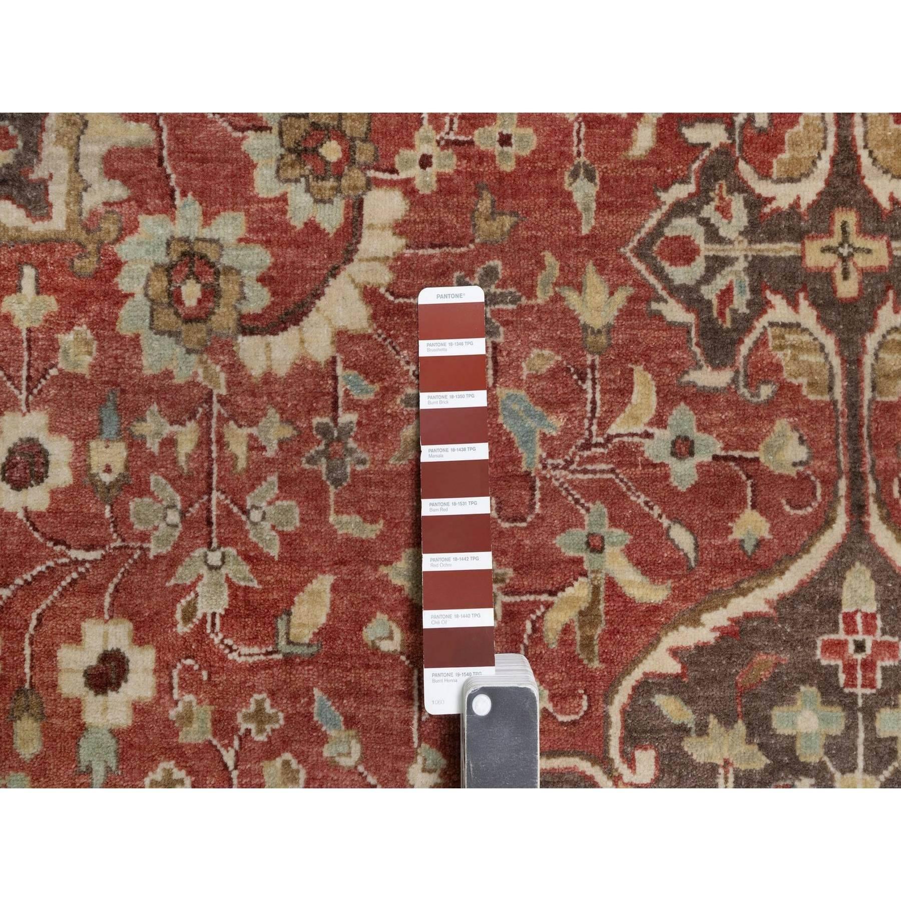 10'x14' Rostroter antikisierter Tabriz mit Haji Jalili Design Handgeknüpfter Wollteppich im Angebot 1