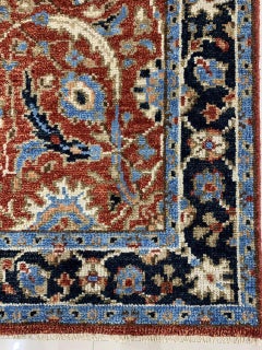 10x14 Rustic Oriental Red Rust Traditional Floral Hand Knotsted Wool Carpet Rug (tapis en laine nouée à la main)