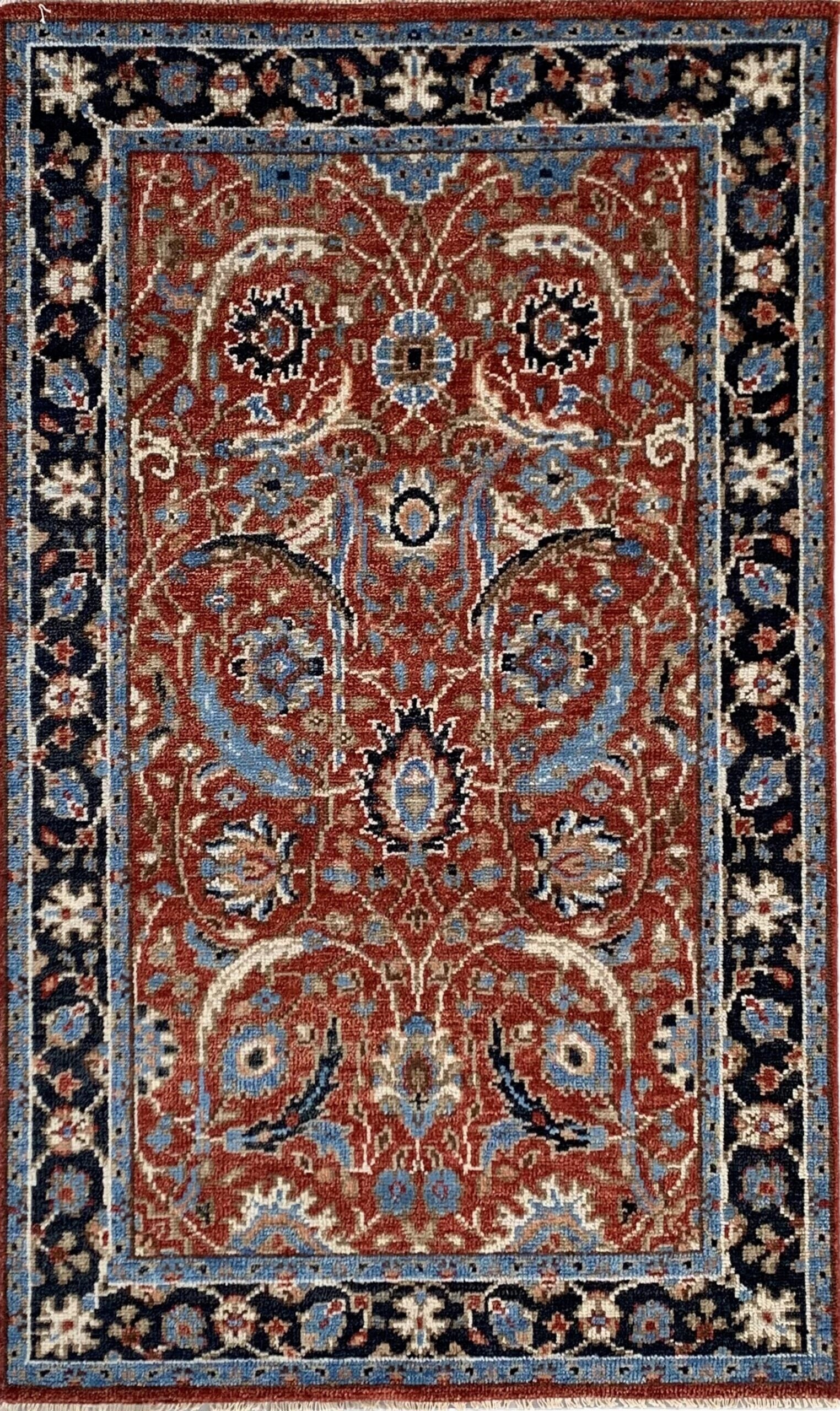 10x14 Rustic Oriental Red Rust Traditional Floral Hand Knotted Wool Carpet Rug