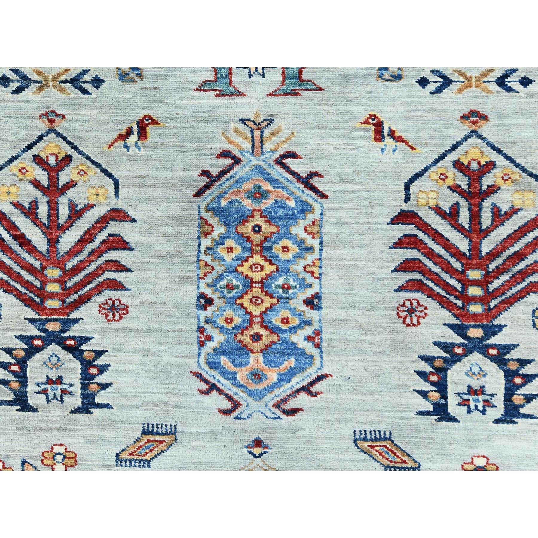 10'x14' Bleu argenté Pure Laine Noué à la main Afghan Super Kazak Tapis d'Orient en vente 4