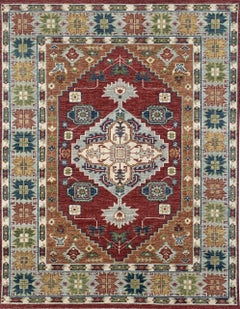 10x14 Sophie Chic Red Traditional Tribal Geometric Hand Knotted Wool Carpet Rug