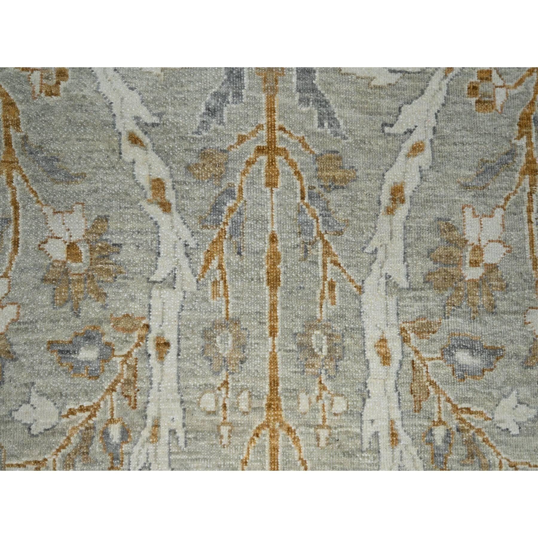 10'x14' Stone Gray Tree of Life Design Hand Knotted Pure Wool Oriental Rug For Sale 1