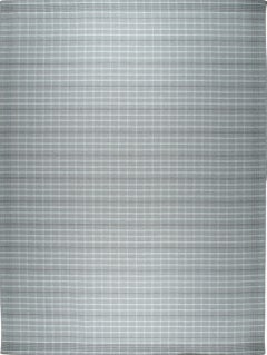 10x14 Zeitlos Celia Grau Kilim Minimalistisch Raster Modern Flachgewebe Wolle Teppich