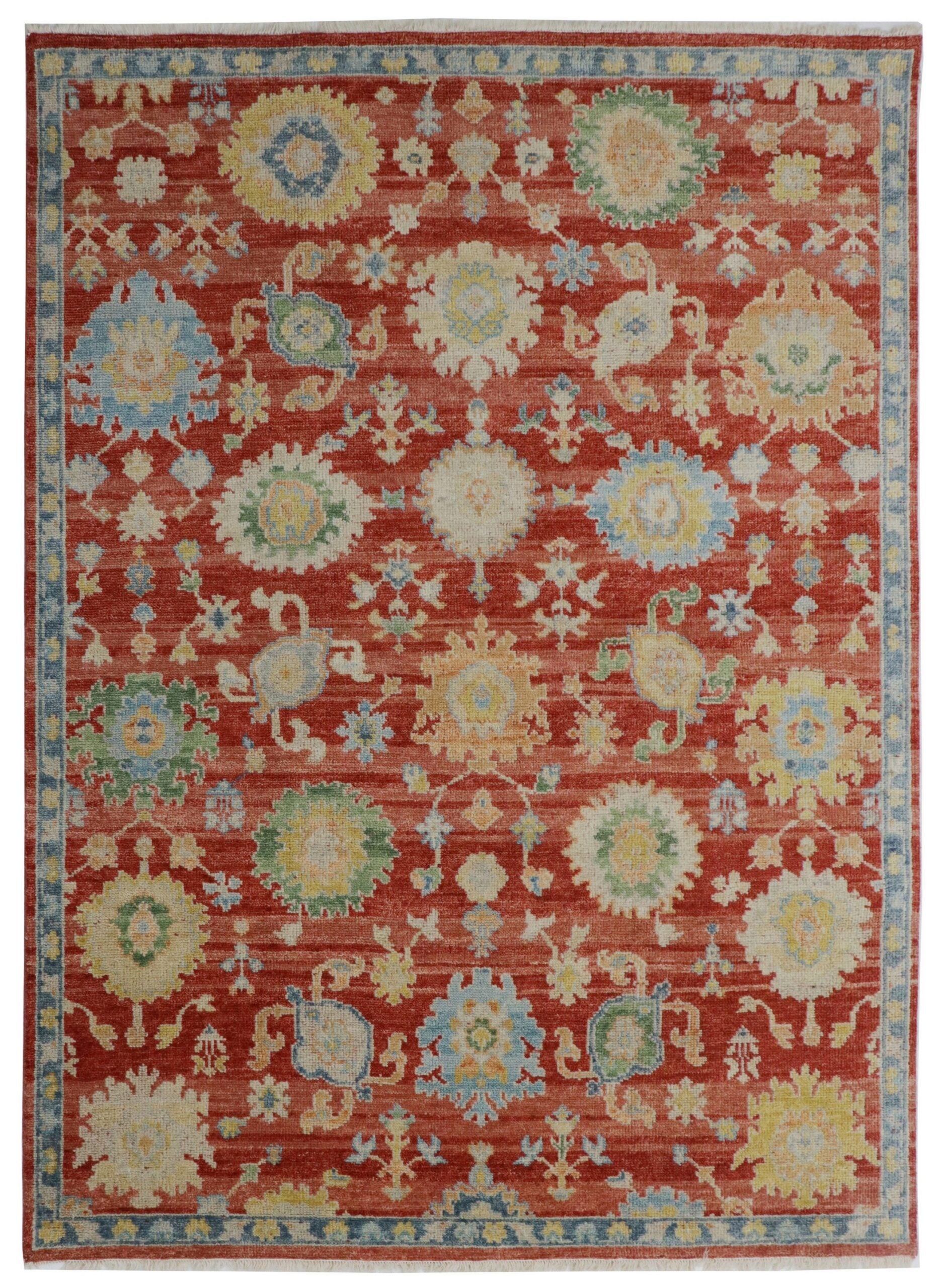 10x14 Timeless Comfortable Coral Traditional Floral Hand Knotted Wool Carpet Rug