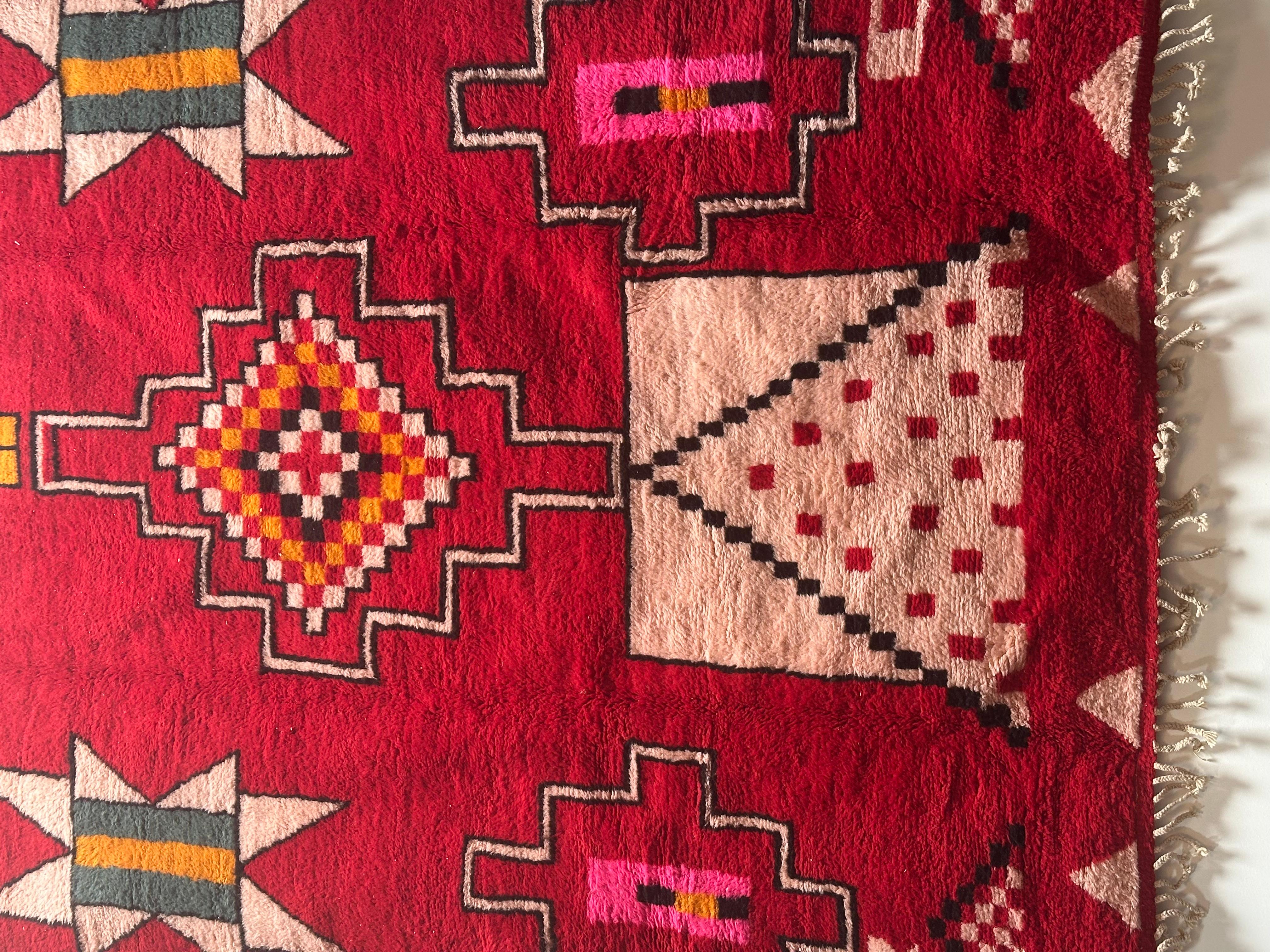 10'X14' Vintage Moroccan Area Rug In Good Condition For Sale In Los Angeles, CA