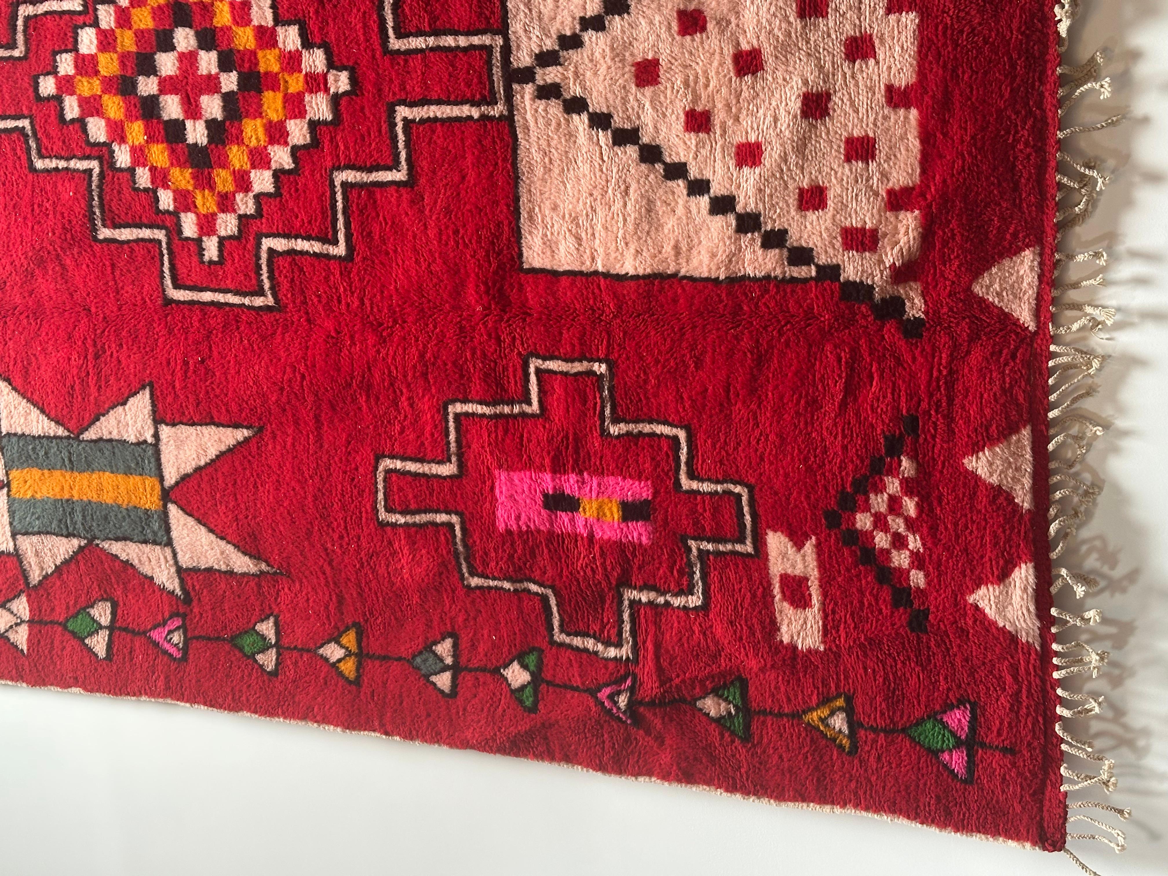 Late 20th Century 10'X14' Vintage Moroccan Area Rug For Sale