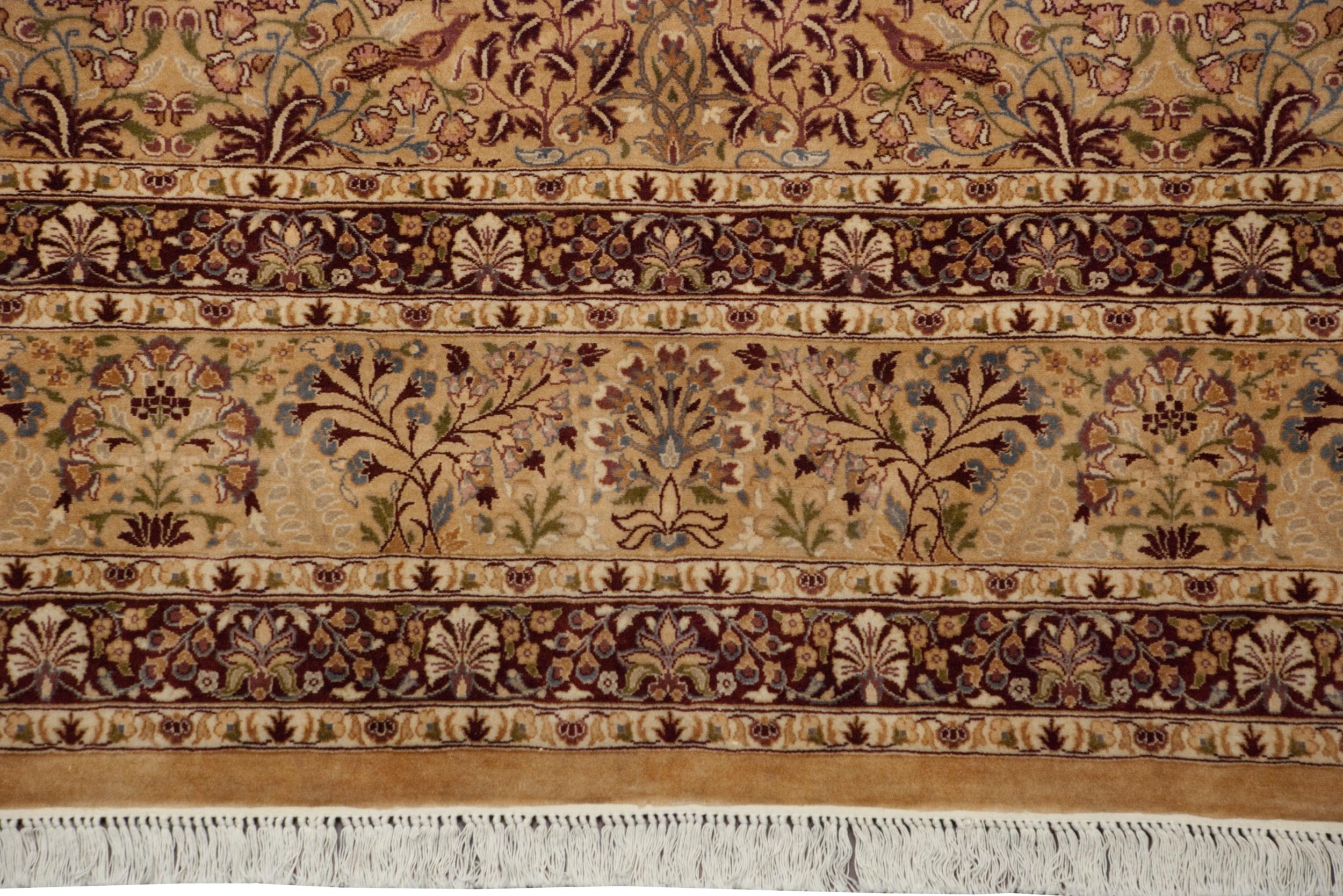 Hand-Knotted Vintage Pakistani Kerman Design Carpet For Sale
