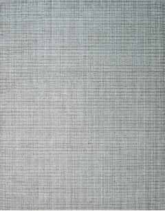 10x14 Warm Sarrah White Striated Geometric Contemporary Handmade Bamboo Silk Rug