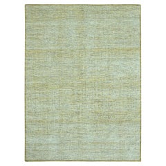 10'x14' Yellow Hand Knotted 100% Wool Oxidized and Distressed Grass Design Rug