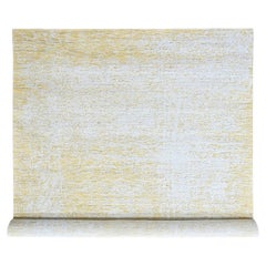 10'x14' Yellow Modern Wool & Silk Hand Loomed Textured Pile Oriental Rug