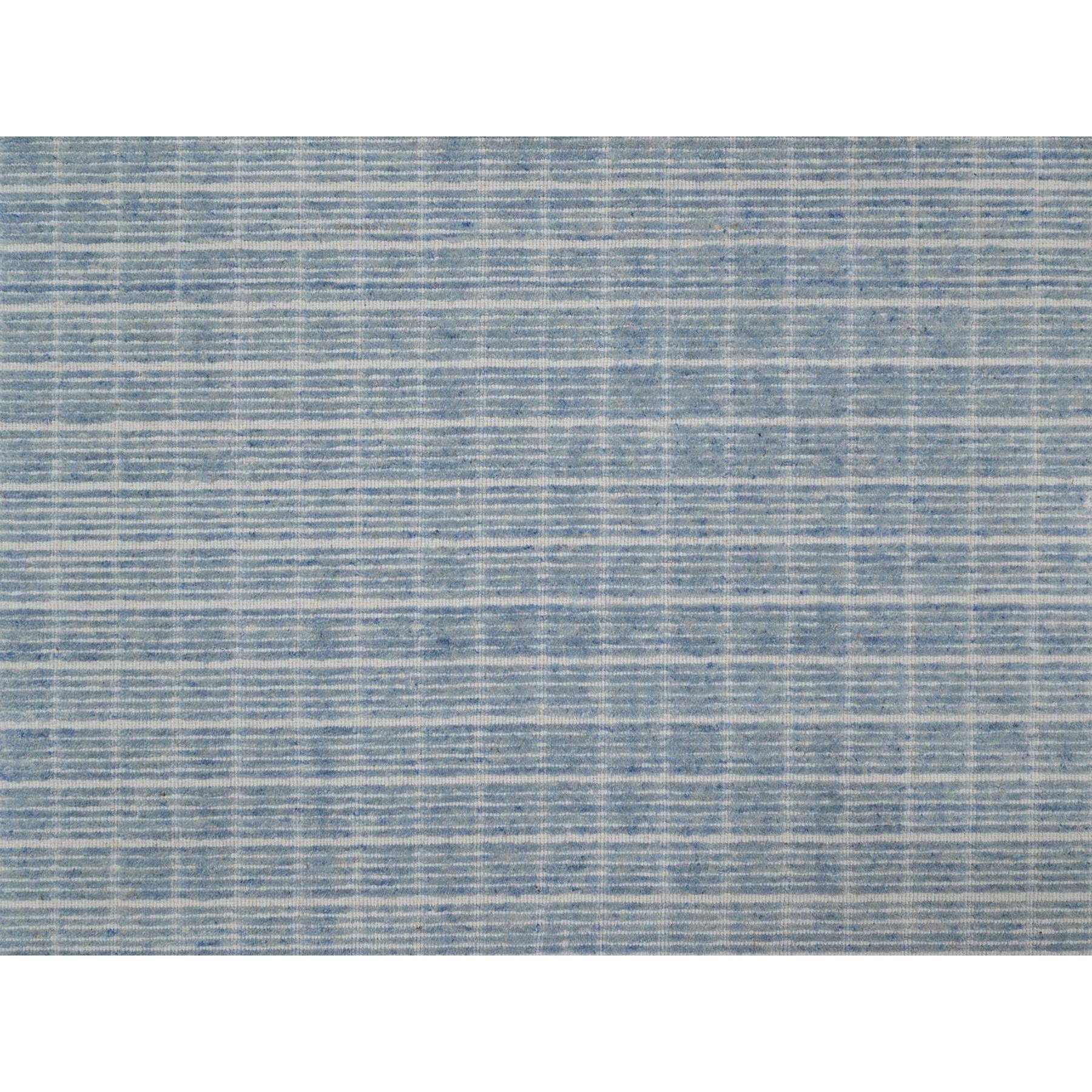 Lana 10'x14' Yonder Blue Modern Plain Decor Box Design Loomed Knotted Pure Wool Rugs (Tappeto in pura lana annodata) in vendita