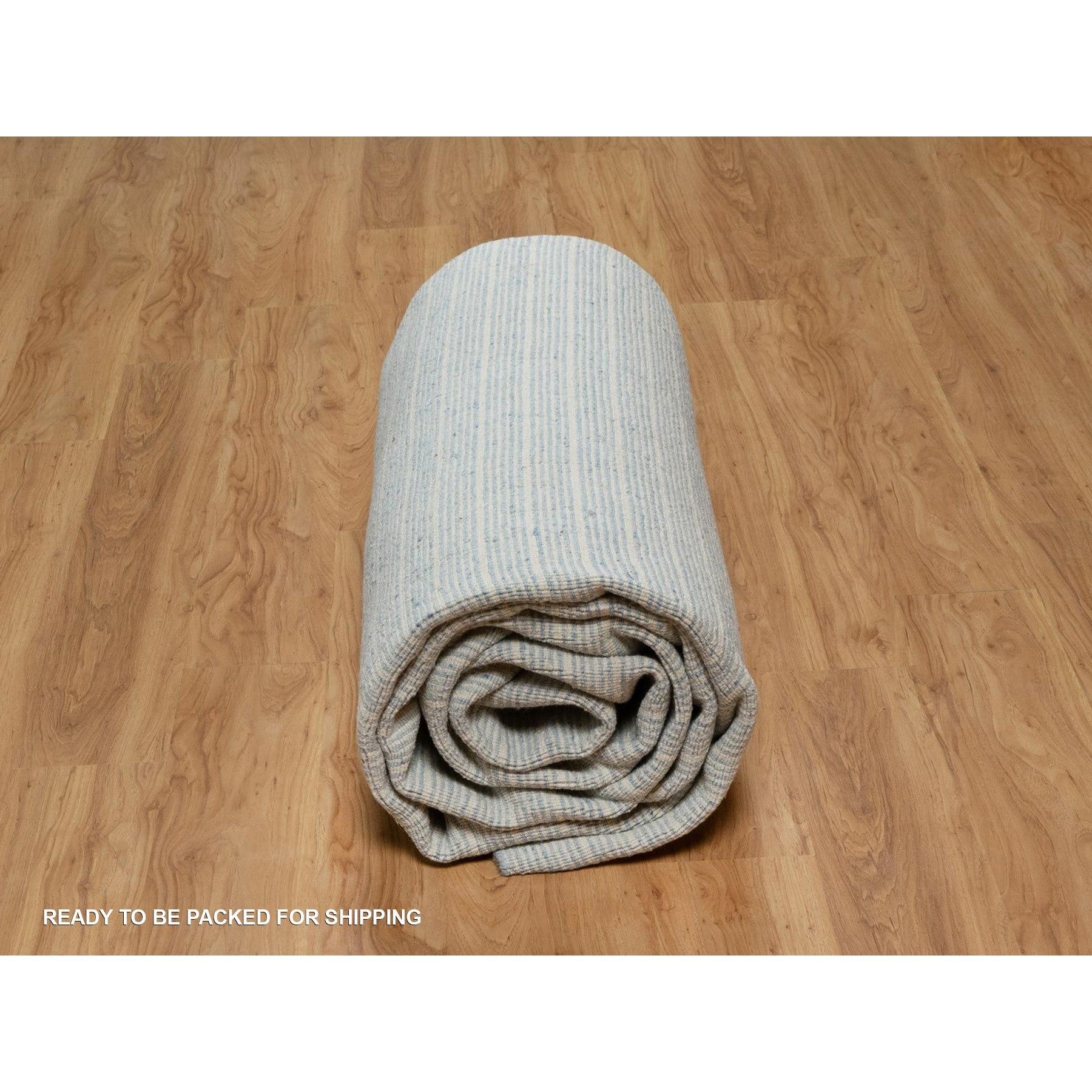 10'x14' Yonder Blue Modern Plain Decor Box Design Loomed Knotted Pure Wool Rugs (Tappeto in pura lana annodata) in vendita 1