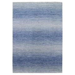 10'x14'1" Blue Modern Chiaroscuro Collection Pure Wool Hand Knotted Rug