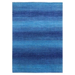 10'x14'1" Denim Blue, Tappeto orientale in lana annodata a mano della Collection'S Chiaroscuro