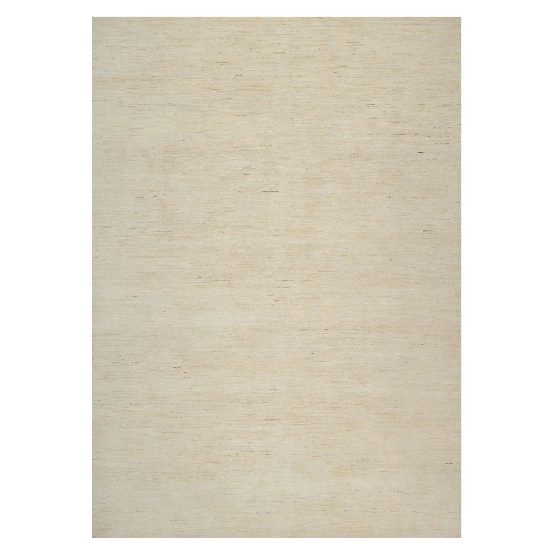 10
x14
1" Ivory Wool Modern Plain Design Hand Knotted Lori Buft Gabbeh Rug