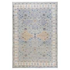10'x14'1" Misty Gray Anatolian Village Design Turkish Knot Hand Knotted Wool Rug
