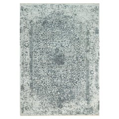 10'x14'1" Stonington Gray Hand Knotted Wool Silk Zoroastrian Design Oriental Rug