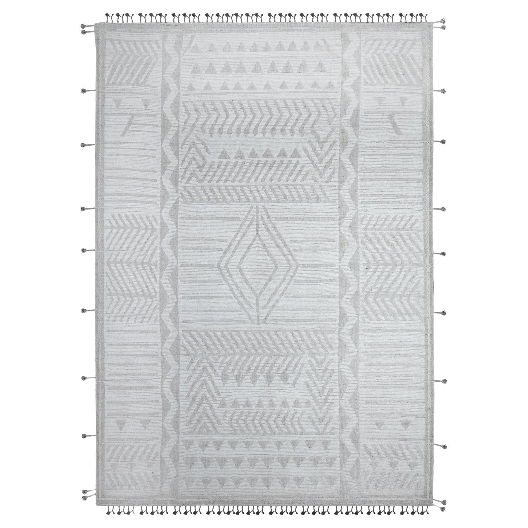 10
x14
2" Tappeto orientale avorio in lana annodata a mano con trama marocchina e vello in rilievo