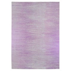 10'x14'2" Dicker und plüschiger Wollteppich nur Ombre Design Rosa mit Berührungen von elfenbeinfarbenem Teppich